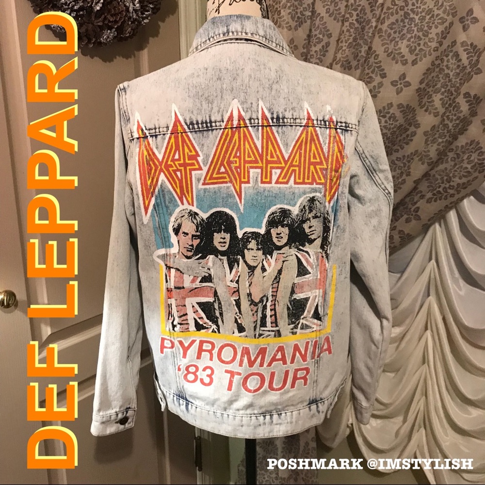 🆕 Def Leppard Denim Jean Jacket Oversized